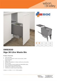 Sige Under Sink Waste Bin 57L - SUWB1257 - Kitchen - Melbourne - by Wilson  & Bradley