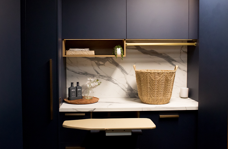 Laundry cabinetry hardware solutions